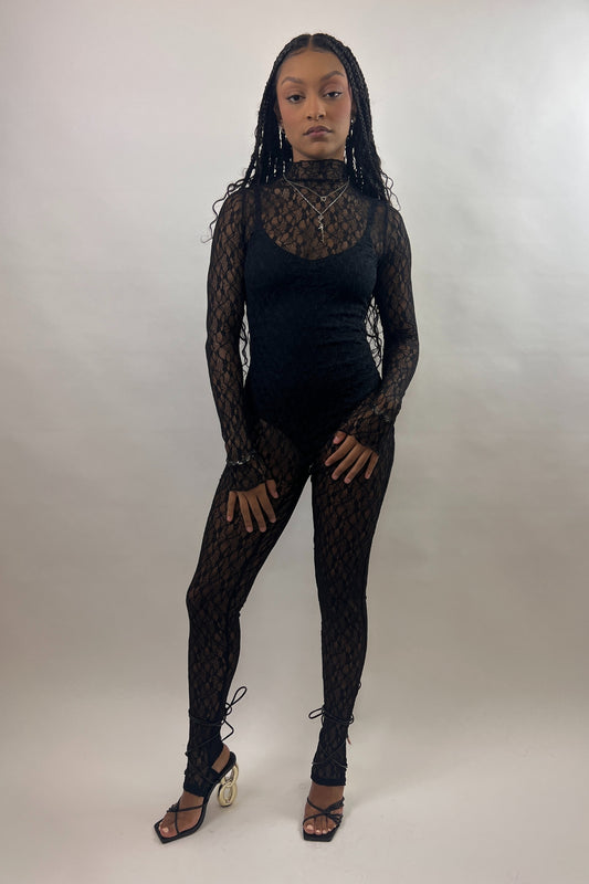 Talk To Me Nice Mesh Jumpsuit
