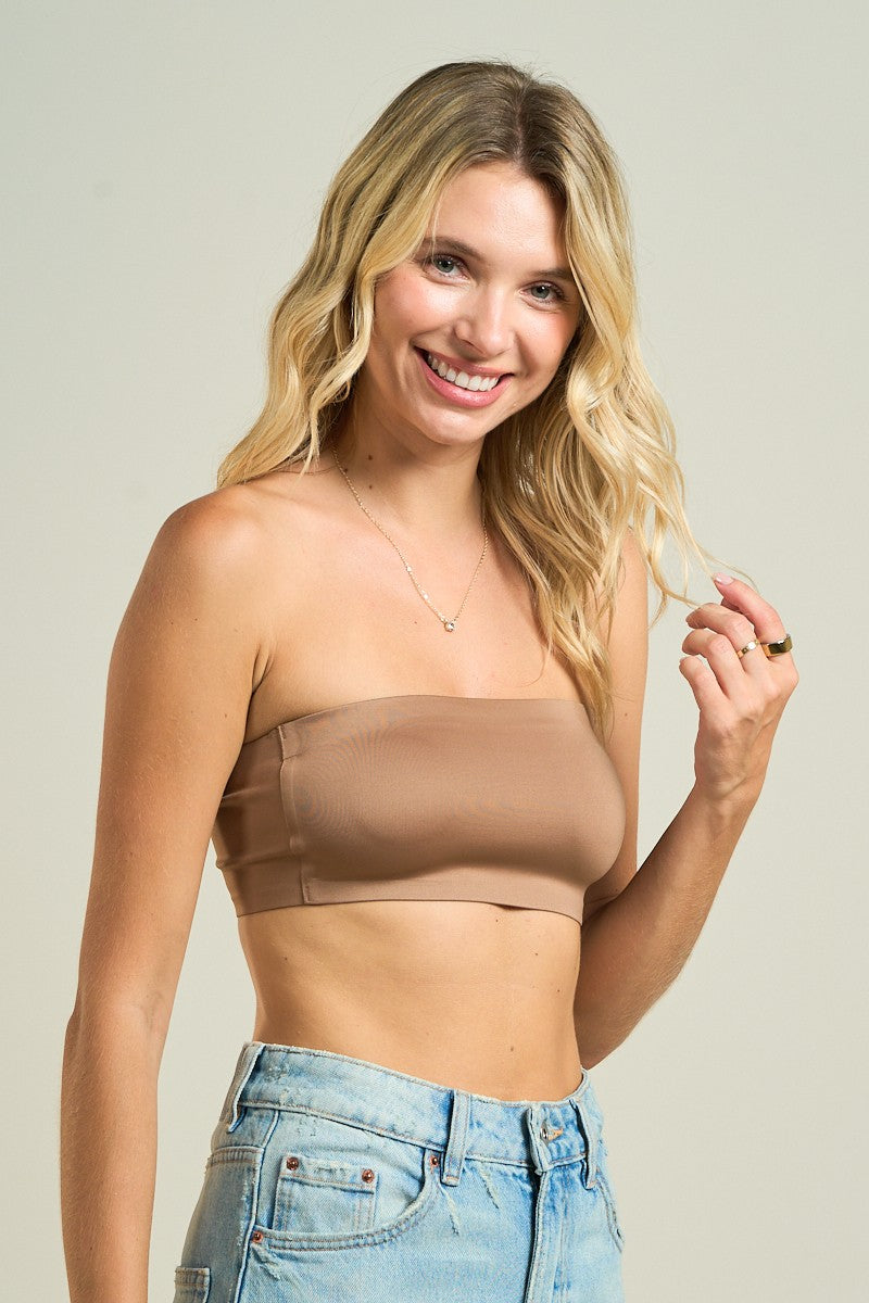Bare Minimum Bandeau Top_Brown_side
