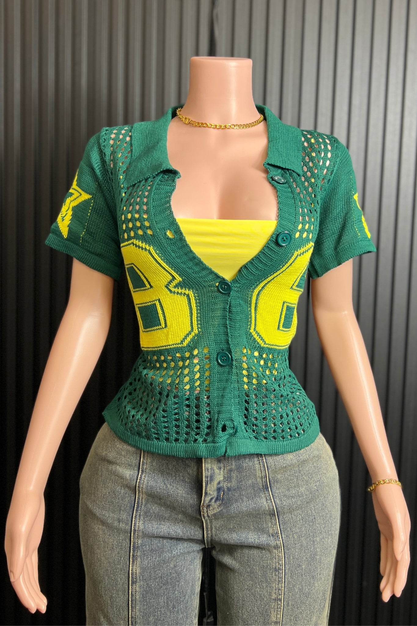Sideline Cutie Oversized Crochet Shirt - 2 Cute