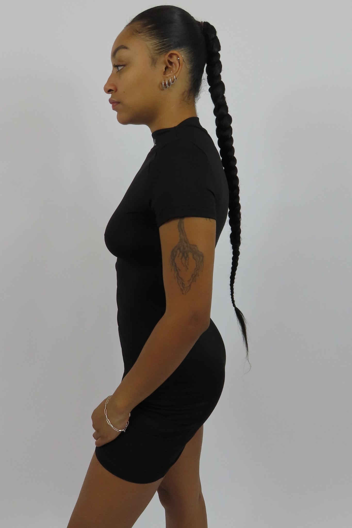 Girls Mock Neck Mini Dress