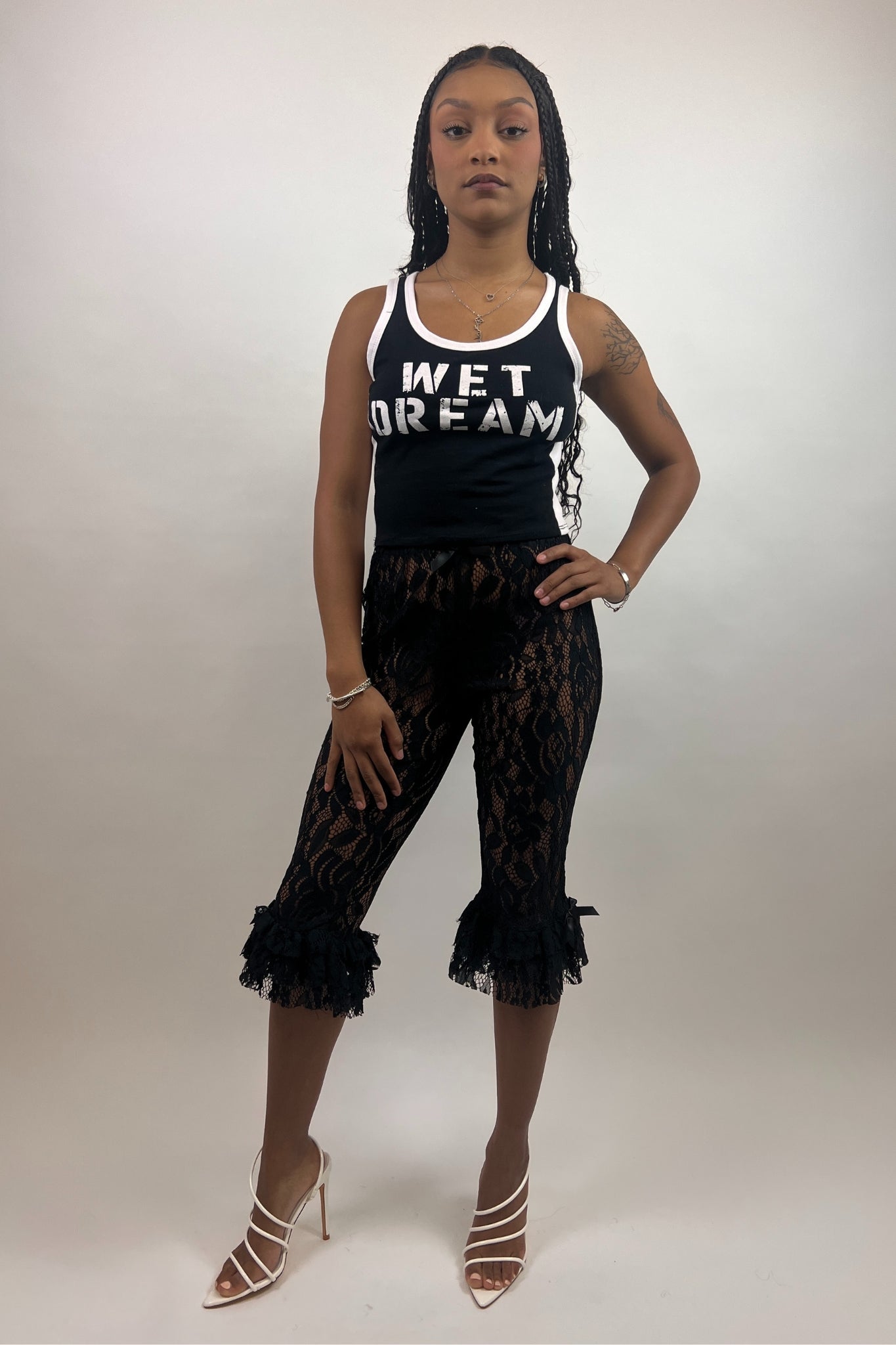 Ruffled Temptation Capri Leggings