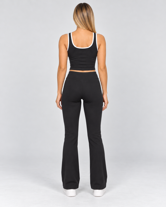 Flex Appeal Bra & Flare Pant Set_Black_back