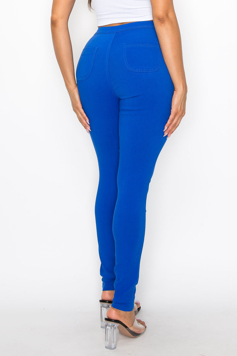 Jocelyn High Rise Stretch Skinny Pants - Royal Blue - 2 Cute