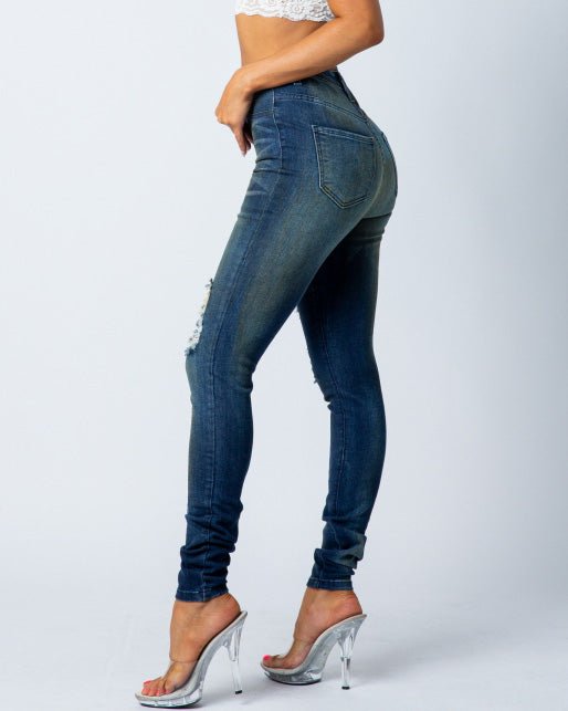 Don't Believe Me Stretch Skinny Jeans - Blue - 2 Cute