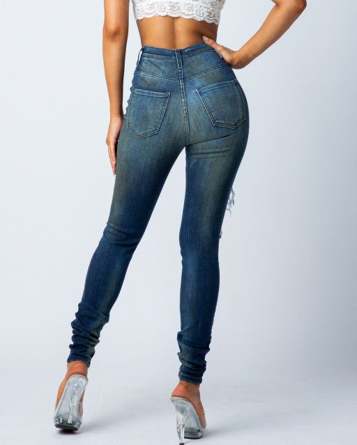 Don't Believe Me Stretch Skinny Jeans - Blue - 2 Cute