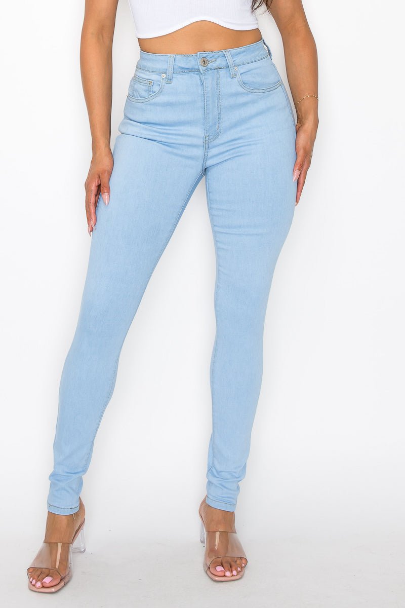 I'm Good High Rise Skinny Jeans - Light Blue - 2 Cute