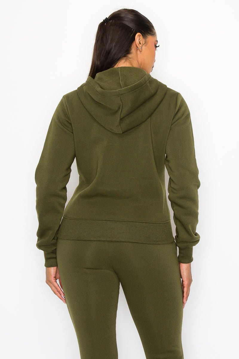 Just Loungin' Jogger Pant Set - Olive - 2 Cute