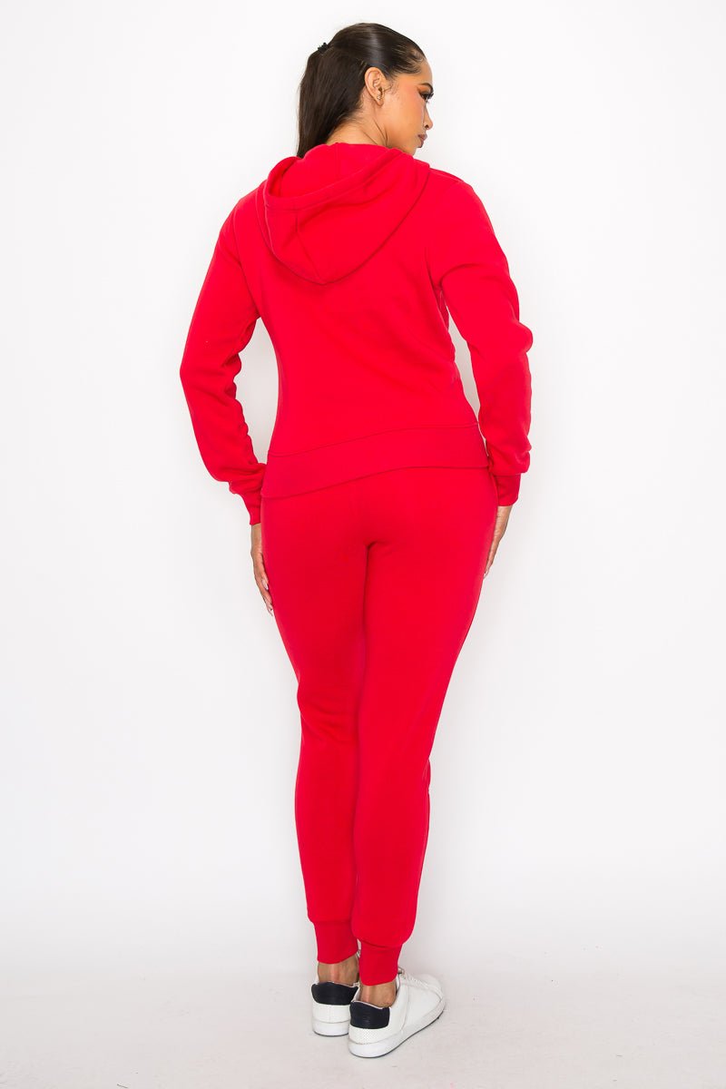 Just Loungin' Jogger Pant Set - Red - 2 Cute