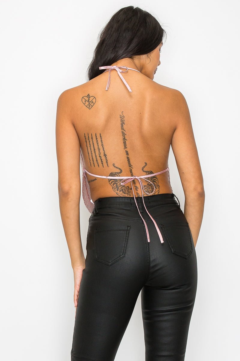 Party All Night Rhinestone Top - Rose Gold - 2 Cute