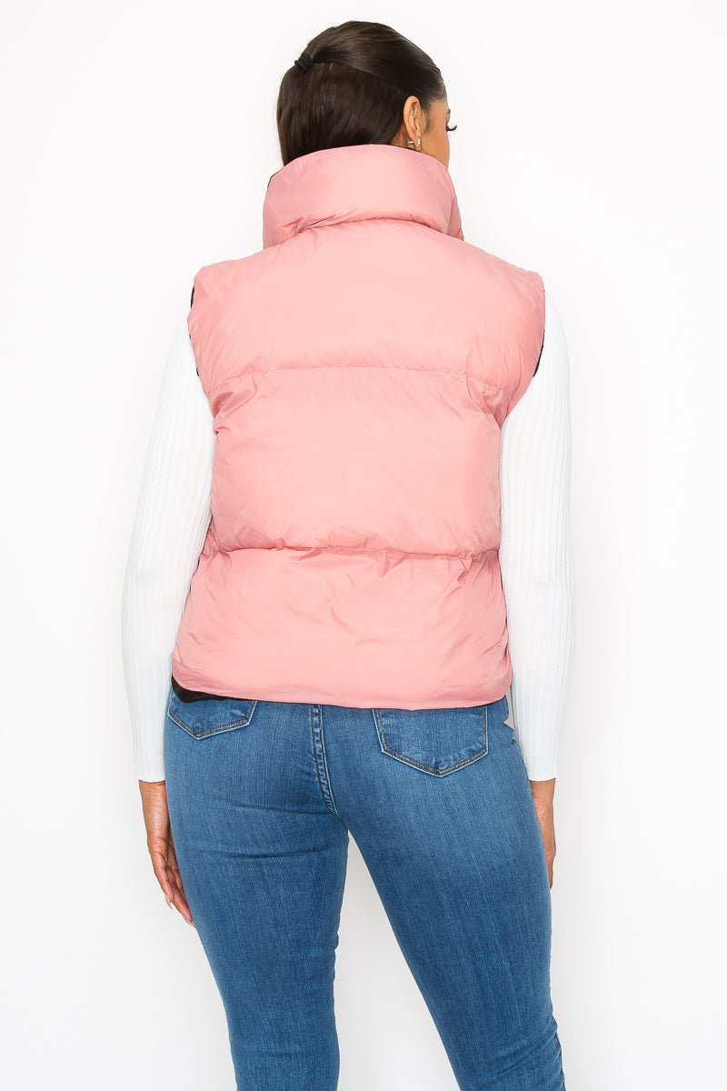 You Can't Change Me Reversible Puffer Vest - Pink - 2 Cute