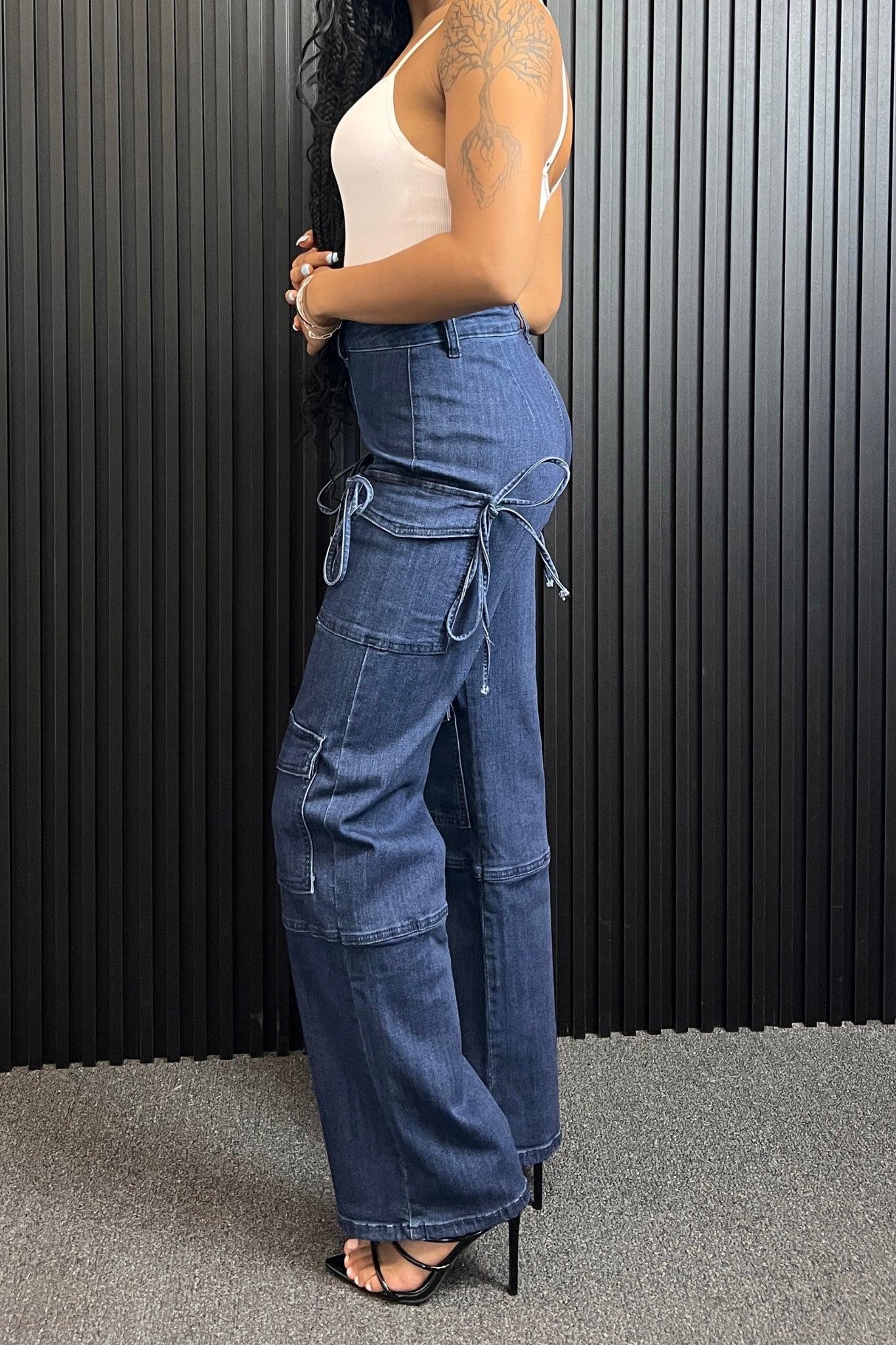 Bring It On Wide Leg Cargo Jeans