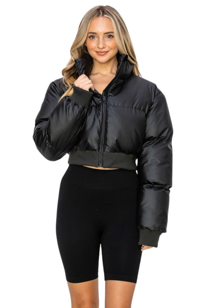 Say Less Cropped Puffer Jacket