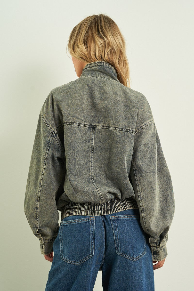 Off Duty Denim Bomber Jacket_Vintage Wash_back