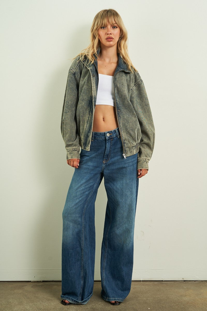 Off Duty Denim Bomber Jacket_Vintage Wash_full