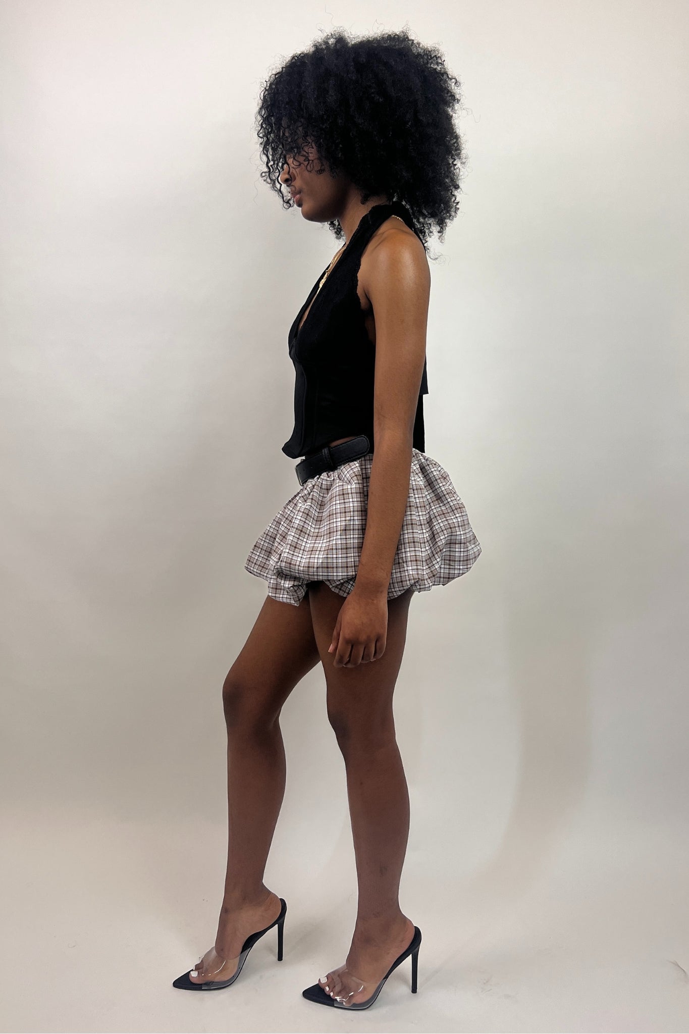 Prep School Flirt Bubble Plaid Mini Skort