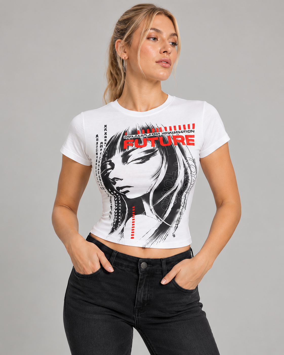 Future Tokyo Graphic Tee_White_front