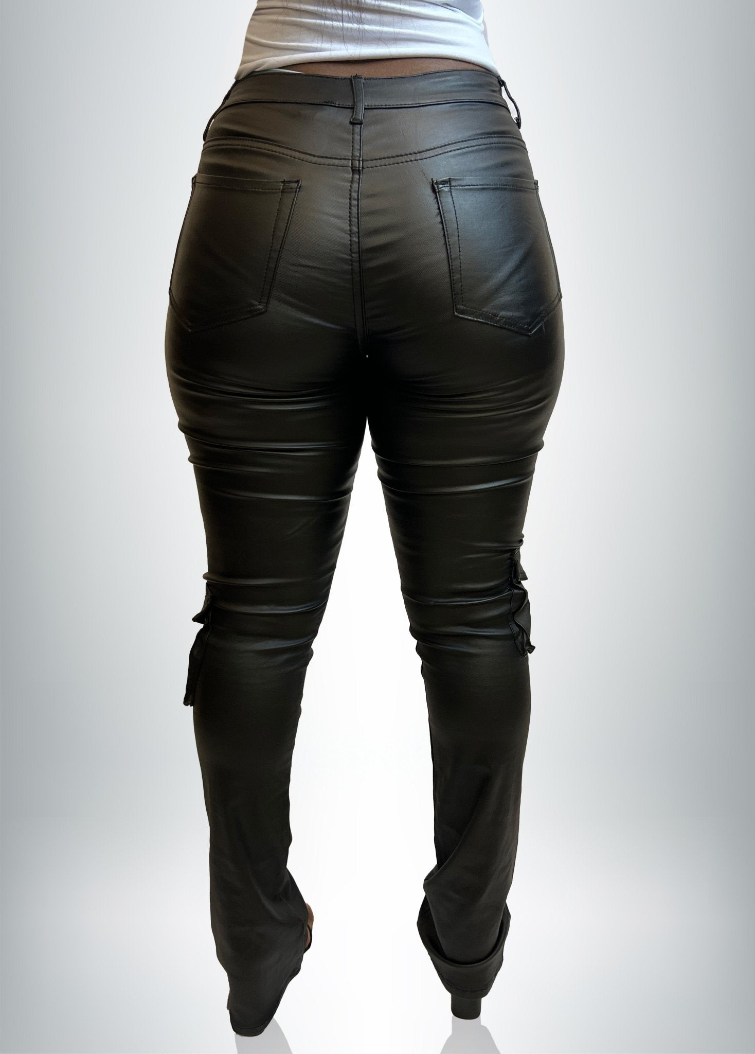 Make A Move Faux Leather Stacked Pant - Black - 2 Cute
