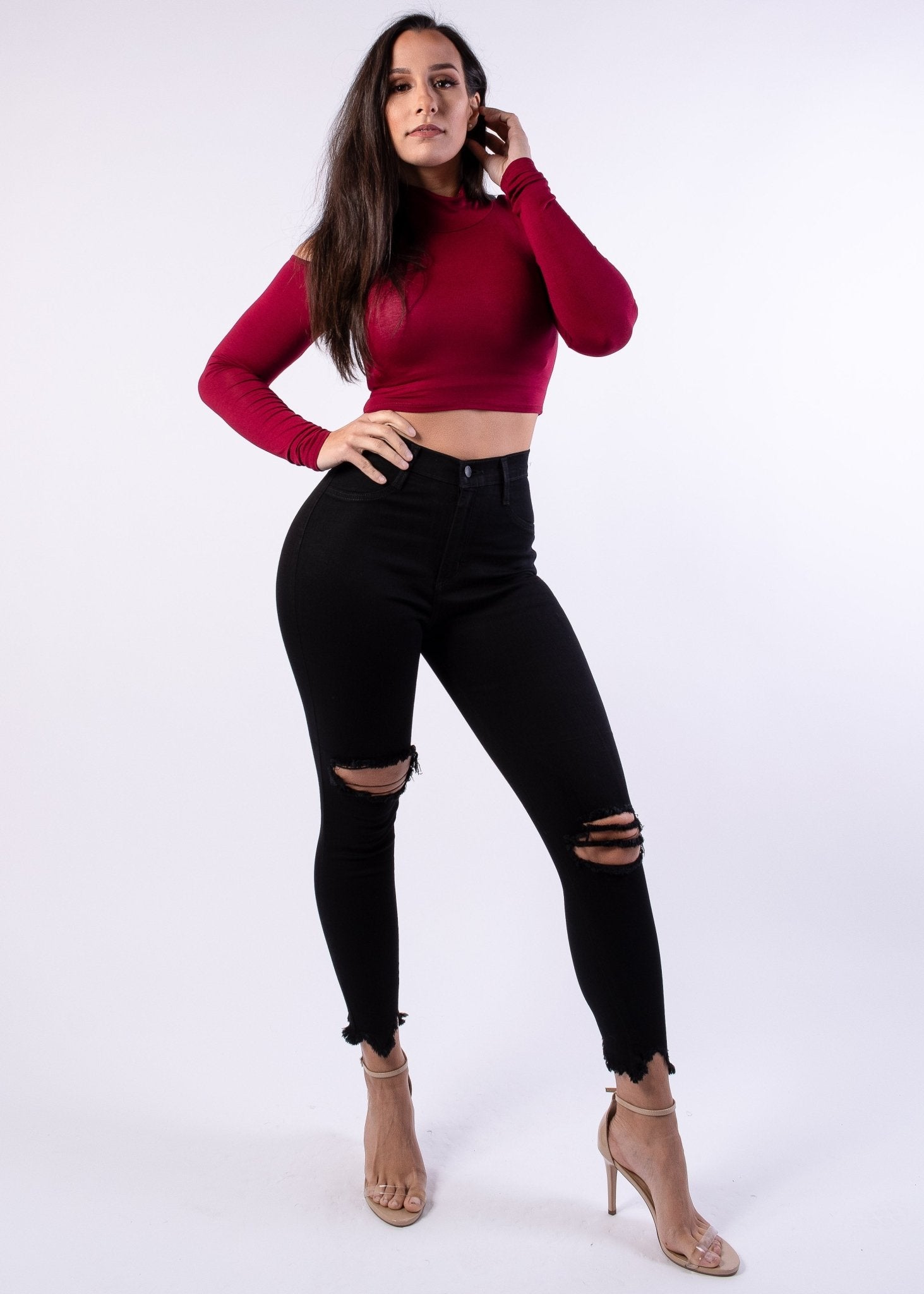 Michelle High Rise Distressed Skinny Jeans